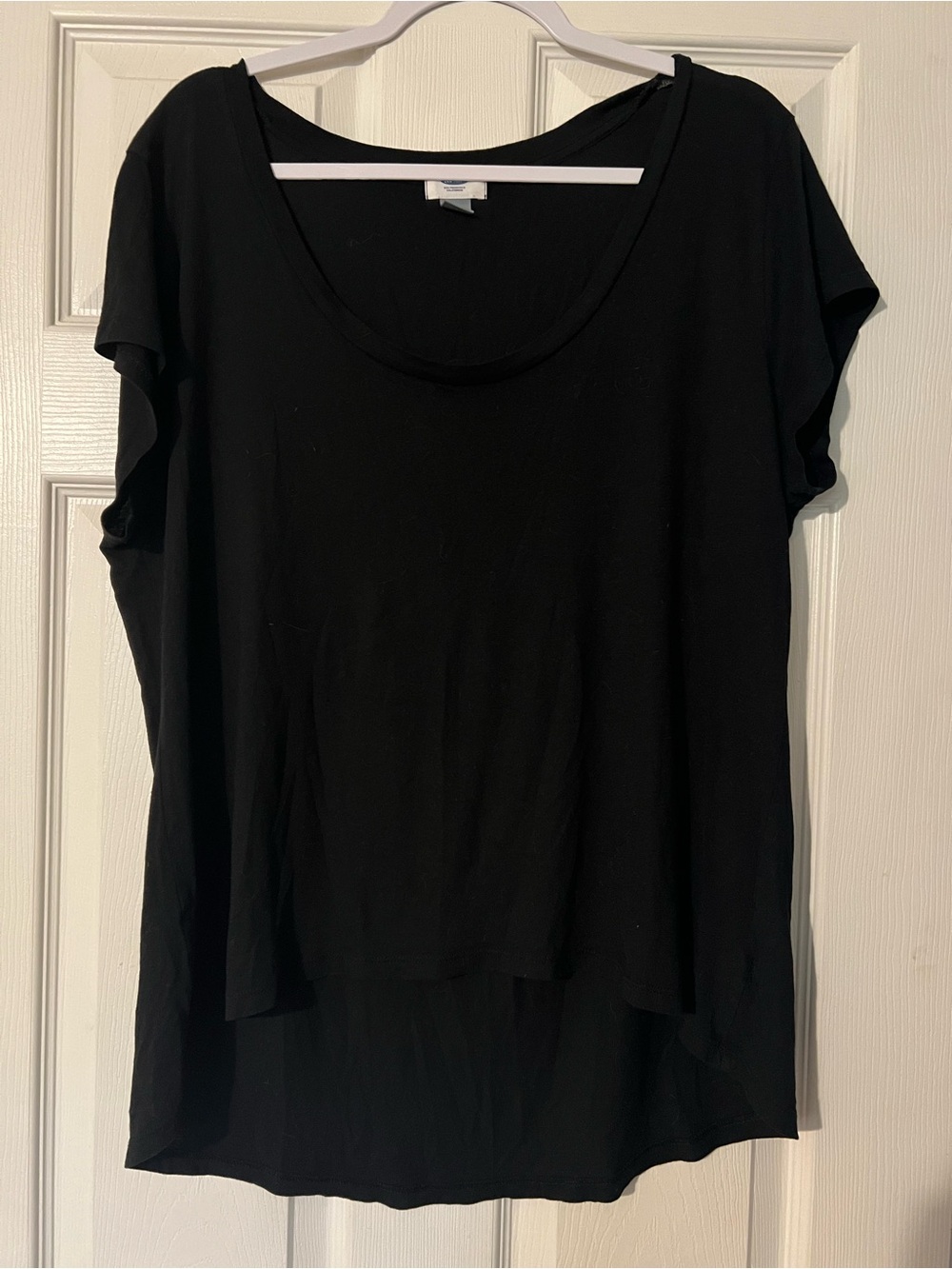 Old Navy Womens Hi Low Style Short Sleeve Black Shirt Size XL